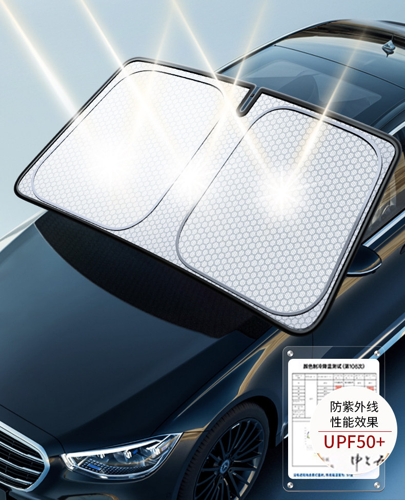 Car Sunshade and Heat Insulation Curtain for Front Windshield, 2025 New Model Umbrella-Style Shield for Front Windshield, Car Interior Protection