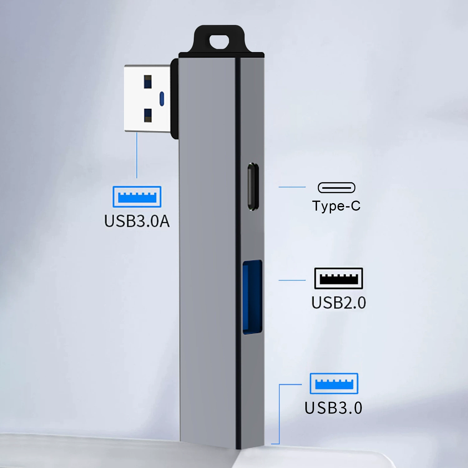 Разветвитель с интерфейсом Transfer header segmentation 3.0, HUB, многофункциональное USB-удлинение для компьютера, не тянущий кабель