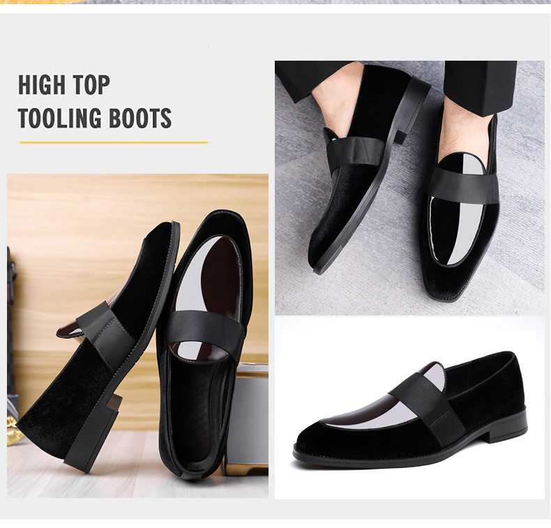Giày da nam công sở mũi nhọn cổ thấp kiểu xỏ chân, buộc dây thanh lịch — Màu nâu, màu đen chi tiết 6