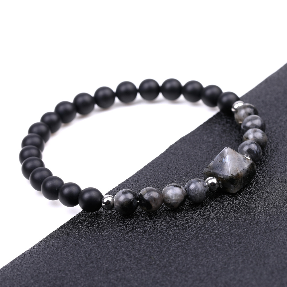 Fashion Round Natural Stone Beaded Polishing Bracelets 1 Piece display picture 3