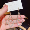 Silver needle, South Korean earrings, goods, silver 925 sample, diamond encrusted, internet celebrity