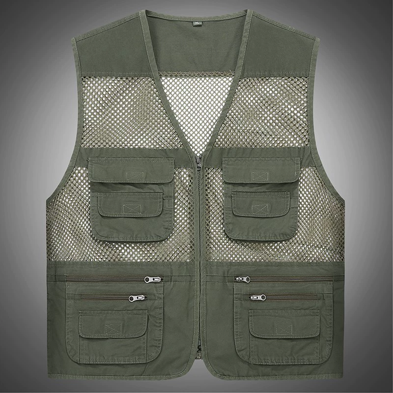 Летний жилет, летняя одежда, мужской тонкий жилет для рыбалки, сетчатый Быстросохнущий дышащий жилет с несколькими карманами, жилет