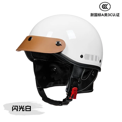 Helmet, Motorcycle Helmet, Motosiklet kaskı (dəbilqə) - flash-white-adjustable-head-circumference-58-62cm