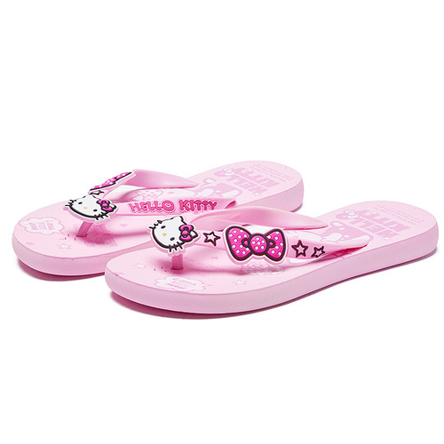 Sanrio slippers new cartoon flip-flops for girls and boys summer outerwear black flip-flops anti-slip bathroom bathing beach