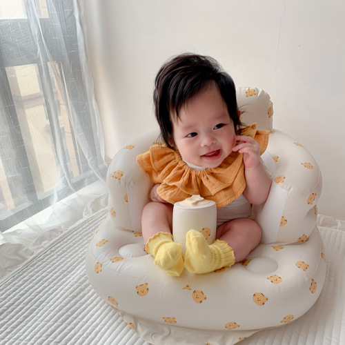 ins baby inflatable sofa seat, children's bath inflatable cushion, portable baby cushion, baby learning chair