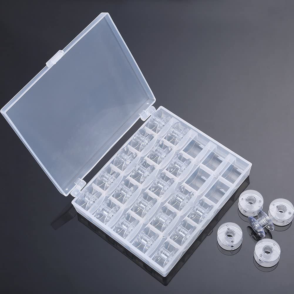 Máquina de coser con hilo de bobina para el hogar, caja de bobina vacía, caja de bobina de hilo de coser multicolor con 25 cajas de bobina