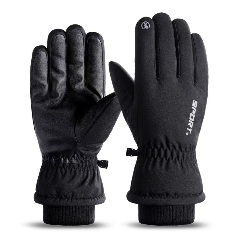 Guantes de esquí de invierno impermeables para hombres a prueba de frío forrados de lana engrosados deportes al aire libre cálido invierno guantes de pantalla táctil