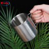 Coffee cup stainless steel with glass for camping, wholesale