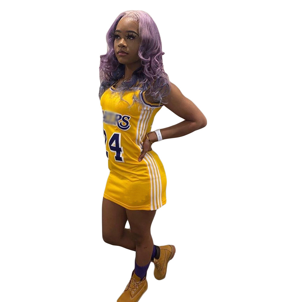 wholesale clothing vendor Nihaostyles round neck print basketball dress  NSCN67223