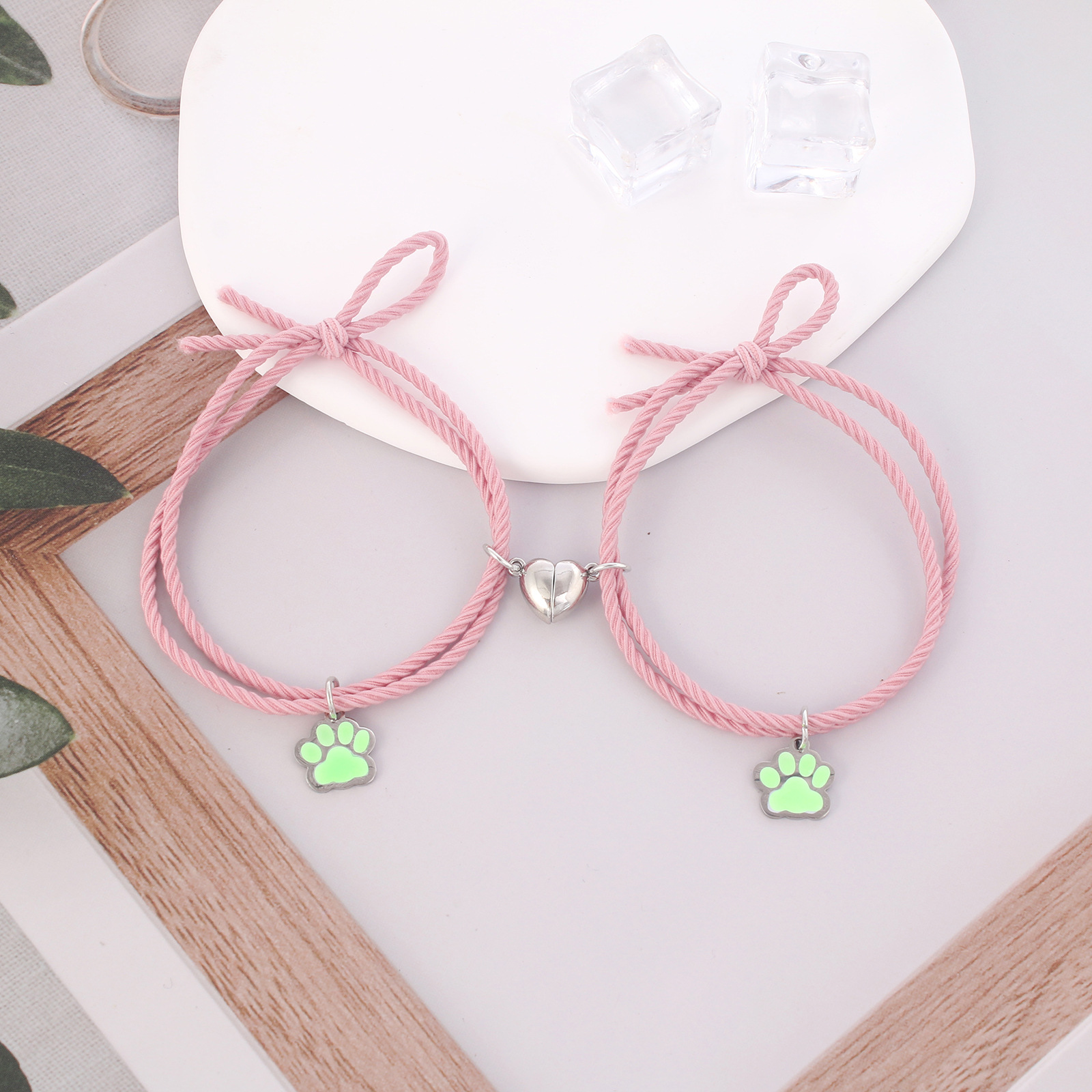 Original Design Geometric Stainless Steel Mixed materials Inlay Unisex Bracelets 1 Pair