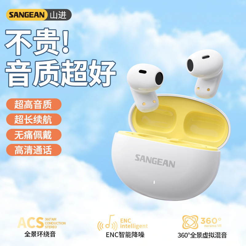 Shanjin Semi-In-Ear Sleep, Sports, and Gaming Earphones with Long Battery Life, Noise Reduction, Stereo Sound, True Wireless, Gold Standard Bluetooth 5.4 Shanjin Semi-In-Ear Sleep, Sports, and Gaming Earphones with Long Battery Life, Noise Reduction, Stereo Sound, True Wireless, Gold Standard Bluetooth 5.4