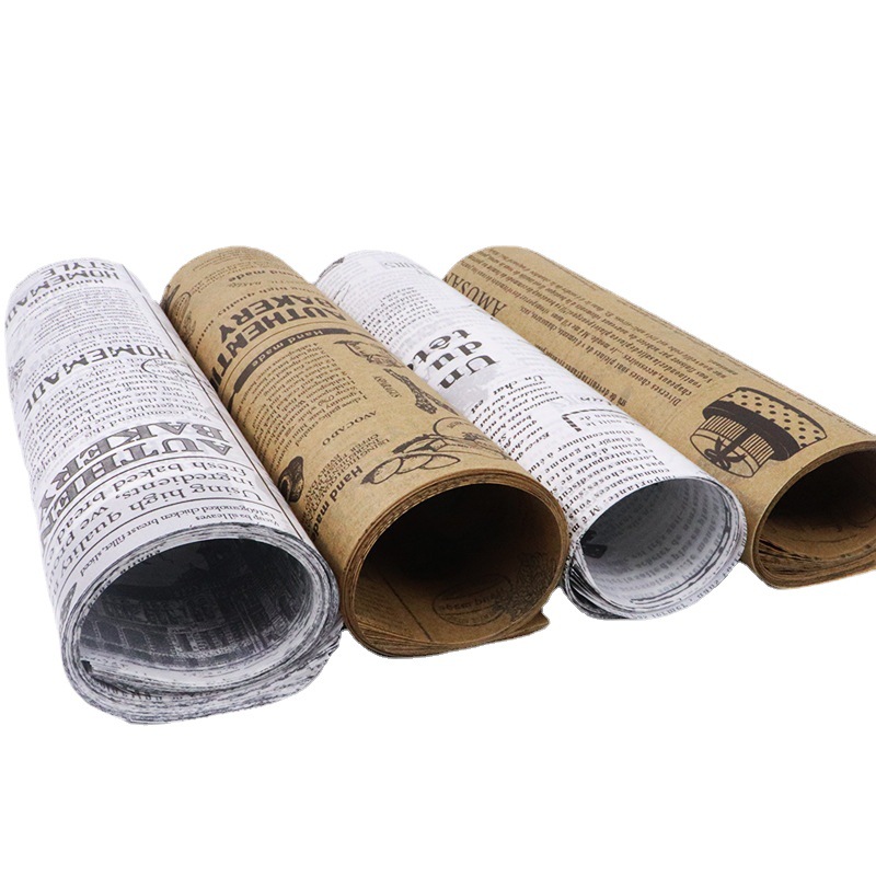 Comida gruesa papel a prueba de aceite papel absorbente de aceite a prueba de aceite para hornear hamburguesa rollo de pollo cocina papel de bandeja frito