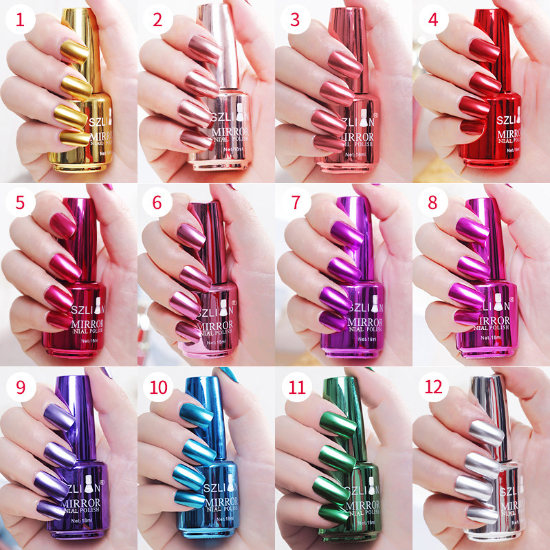 Cross-Border 2025 New Silver Mirror Nail Polish 12 Colors Non-Peelable Metallic Nail Polish Foreign Trade Manufacturer Wholesale Cross-Border 2025 New Silver Mirror Nail Polish 12 Colors Non-Peelable Metallic Nail Polish Foreign Trade Manufacturer Wholesale