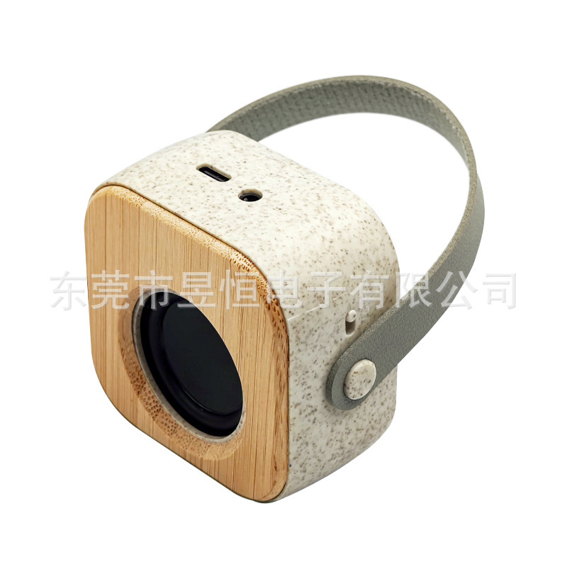 人気のポータブルオーディオ竹木製デスクトップ装飾品ミニ環境に優しいワイヤレス Bluetooth スピーカーポータブルサブウーファー小型スピーカー|undefined
