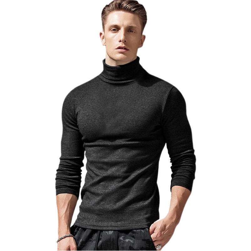 2022 camisa de fondo de cuello alto de otoño e invierno para hombres transfronterizos Comercio exterior Camiseta de manga larga para hombres Camiseta europea y americana para hombres