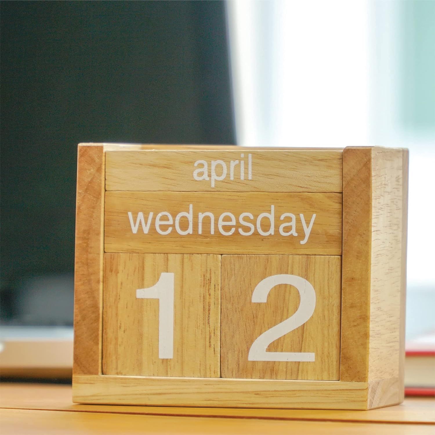 Calendario de madera lindo estudiante niños regalo calendario escritorio decoración regalo creativo Decoración