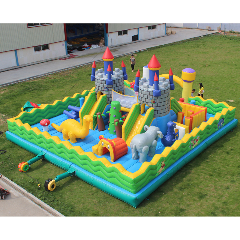 Gran castillo inflable al aire libre de los niños trampolín diapositiva inflable paraíso travieso Castillo cuadrado al aire libre equipo de juguete