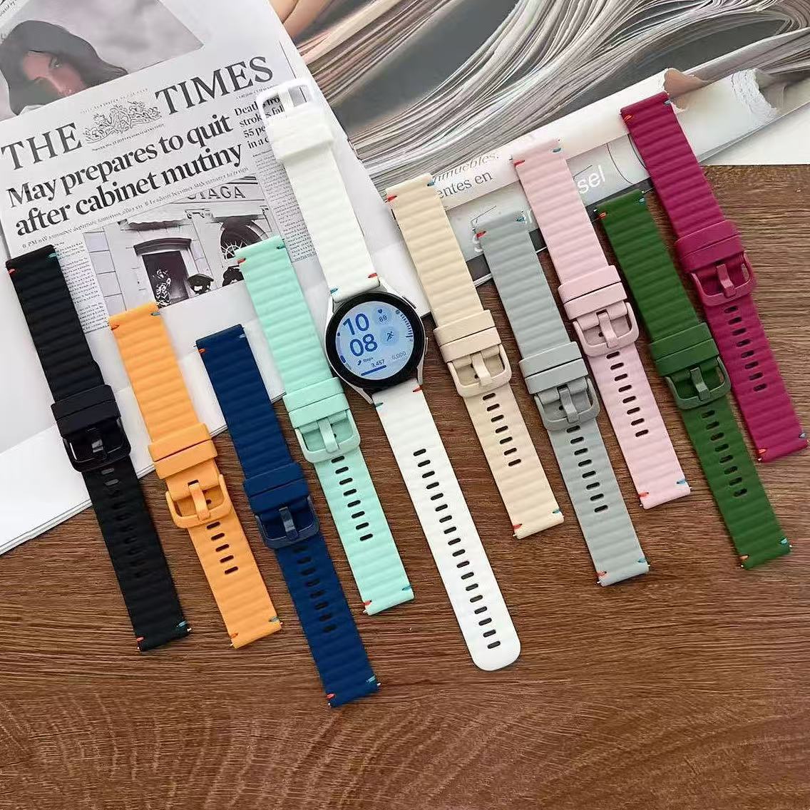 Suitable for Huawei Gt4 Watch Women's GT5 Strap Tape Silicone watch4pro Sport Striped Strap for Men