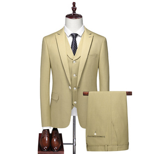 Foreign trade cross-border e-commerce men's suit suit business slim bridegroom wedding dress striped suit three-piece set 32