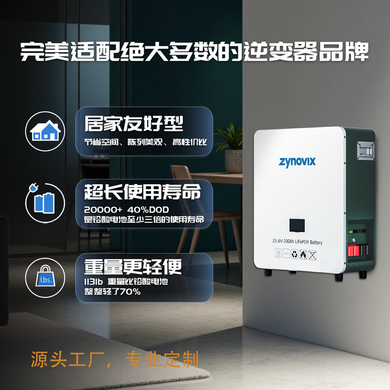 Factory Customized Large-Capacity Photovoltaic Energy Storage Battery 51.2/25.6V Household Battery Solar Energy Storage Power Supply