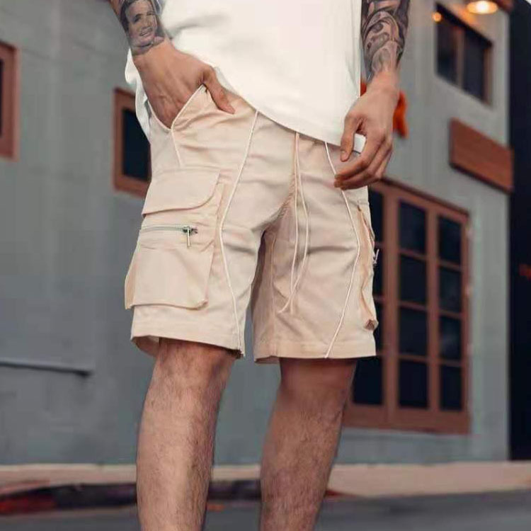 Bermudas hombre deporte casual holgadas bolsillos múltiples verano_voghion.com