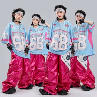 儿童街舞潮服男童演出服夏季女童爵士舞少儿表演服装嘻哈宽松套装