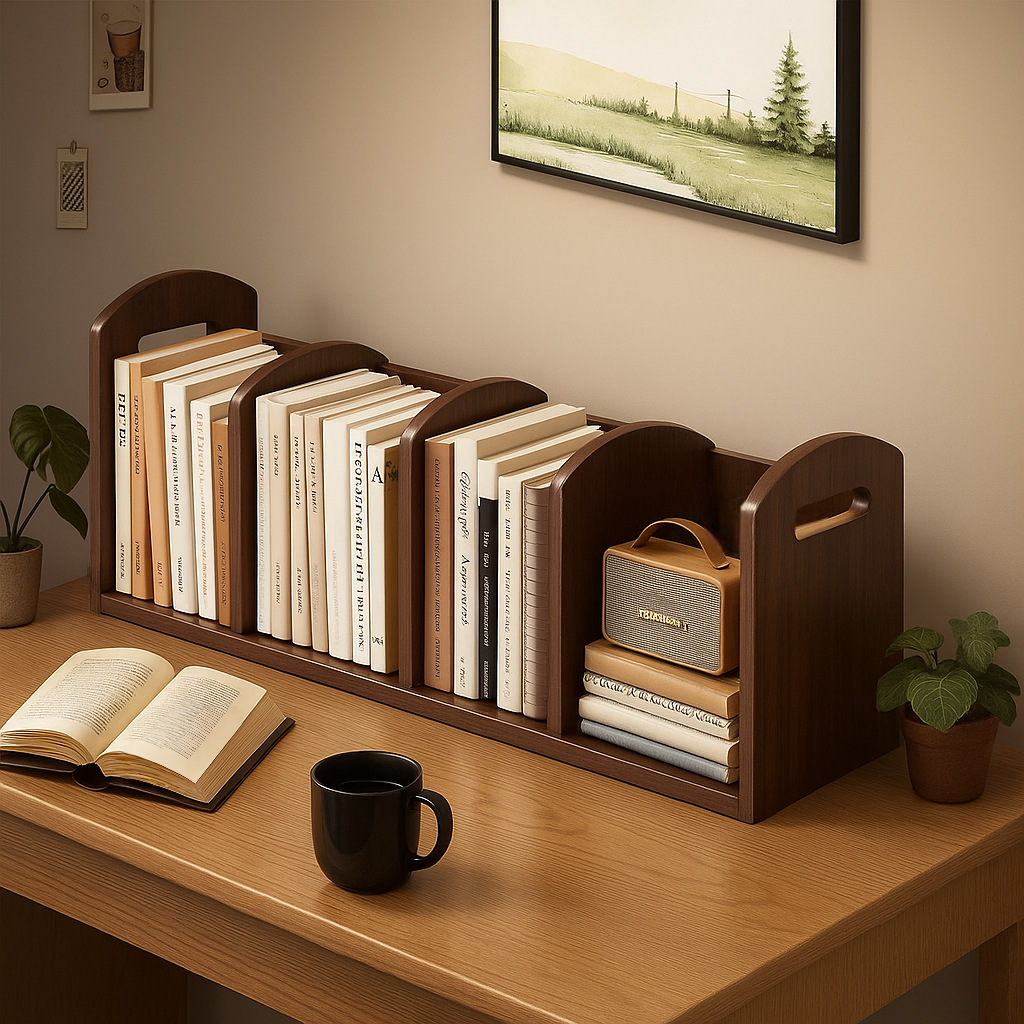 Estante de libros estante de almacenamiento italiano pequeño estante de almacenamiento escritorio papelería artículos de orden de artefactos de escritorio estante de almacenamiento