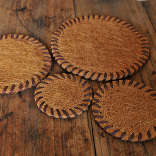 Factory Direct Sales Special Coconut Palm Mat, Fine Coconut Bristle Mat, Insulated Placemat, Pot Mat, Coaster, Tea Ceremony Spare Parts in Stock