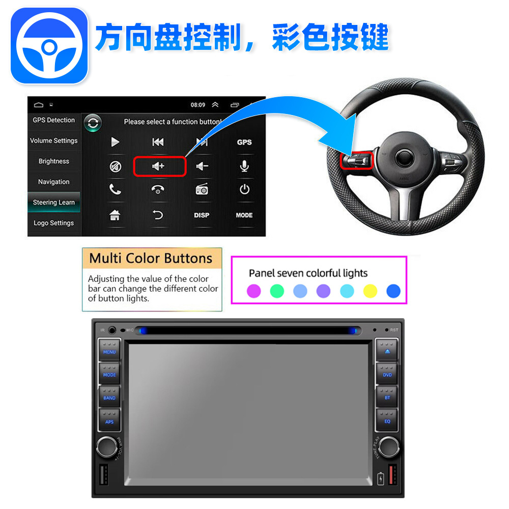 6.2inch Car Bluetooth Dvd Cd Car Mp3 Mp5 Player Mobile Phone Interconnection Dual-Disk Universal Model Hd 12V