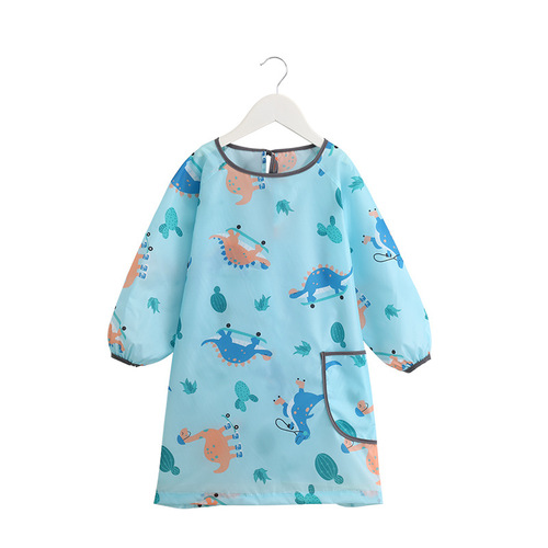 Children's painting smock waterproof and anti-dirty baby eating clothes painting apron long-sleeved art for kindergarten spring and summer