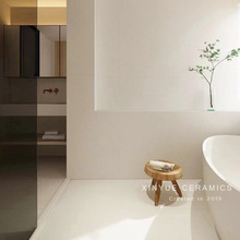 新款侘寂风微水泥奶油白600X1200瓷砖浴室卫生间墙砖客厅地砖厨房