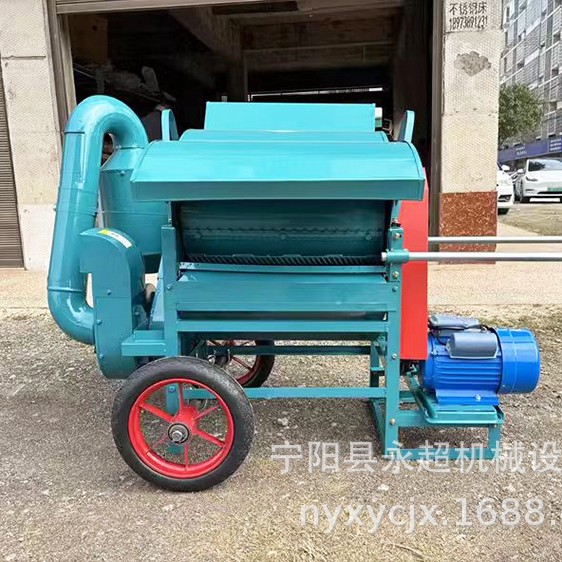 家用全喂入式黄豆脱粒机水稻小麦脱粒机柴油机版本移动轮胎汽油机