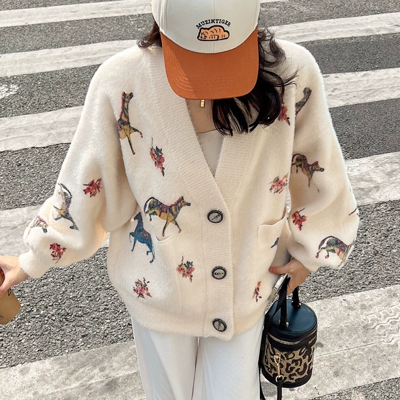 Прямая поставка с фабрики 22 года новая Корейская версия осенне-зимнего утолщенного набивного рисунка Конская норка мех норки норка бархатное пальто милый Топ женский