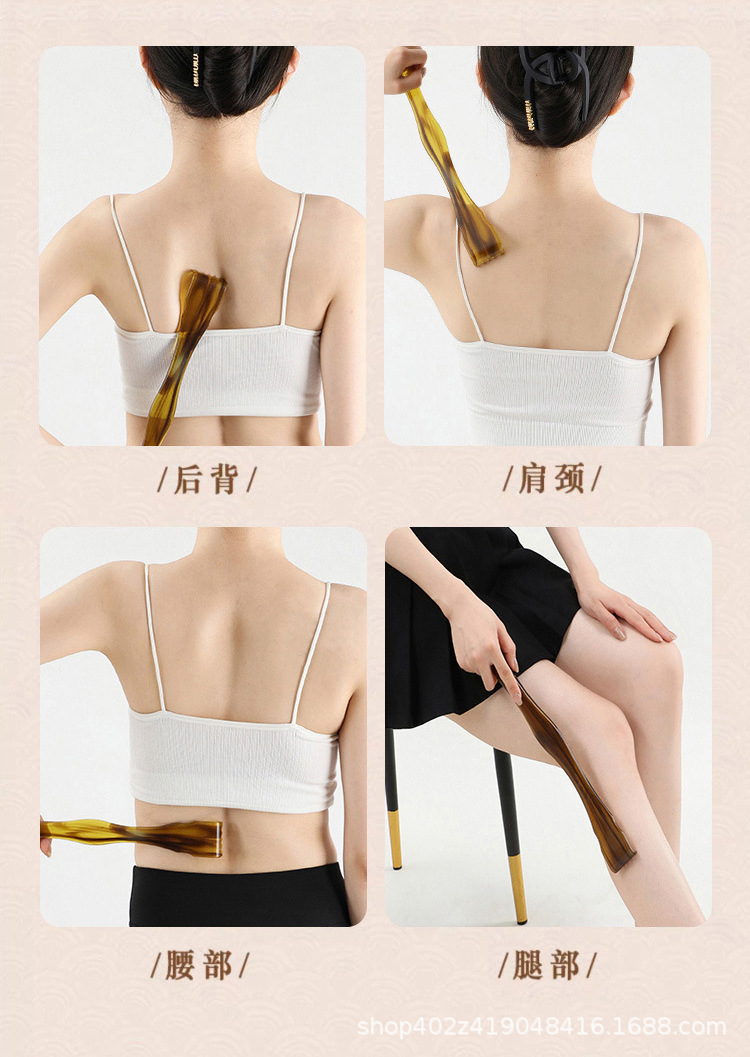 Portable Back Scratcher 31.5cm Natural Resin Multi-Use Itch Relief Tool for Adults in use