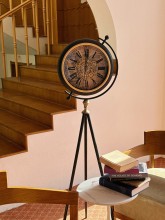 美式客厅别墅办公室复古创意落地钟三脚摆件欧式立钟机械齿轮台钟