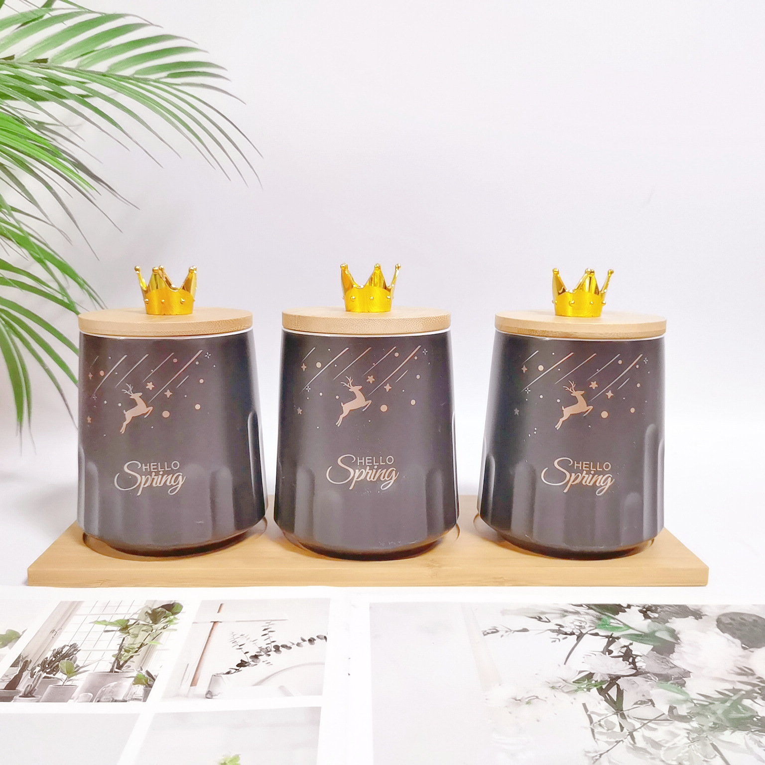 Exportación Oriente Medio exportación cerámica sellada tarro mate granos almacenamiento tarro cocina almacenamiento condimento tarro café té tarro