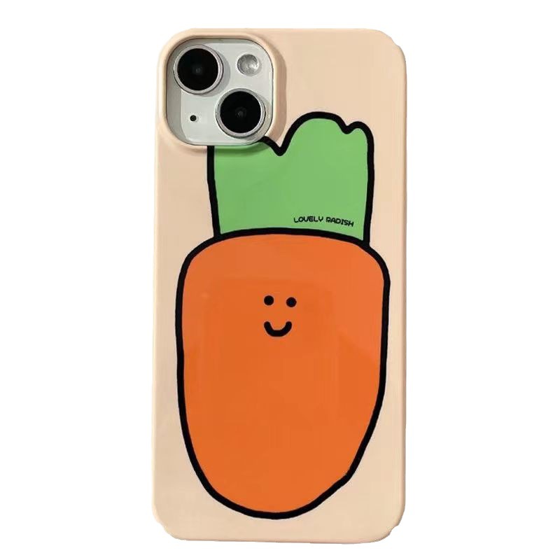 Funda para iPhone 13 Pro/14/11 con diseño de rábano sonriente, estilo graffiti, media cubierta o cubierta completa, compatible con Apple 17/16. image 6