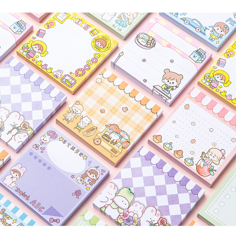 35g Weight Sticky Note Stationery Type 1 Piece Quantity Class, Learning, School Occasion Cartoon Pattern Cartoon Style, Cute Style 1 Piece Cartoon Class Learning School Paper Cartoon Style Cute Sticky Note 7