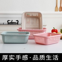 果物かごのプラスチックかごの長方形の水たまりかごの枠の野菜を洗う小さいサイズの業務用果物の幼稚園は厚く収納します。