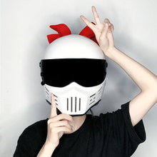 摩托车头盔工厂批发全盔玻璃钢男女机车跑盔复古赛车安全帽