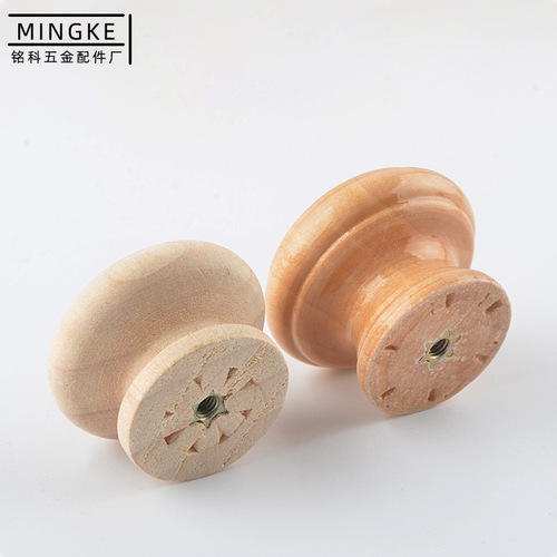 Wholesale cabinet door single hole wooden handle mushroom solid wood handle drawer small handle wardrobe handle round solid wood handle