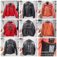 美式小众Avirex X TRAPSTAR皮衣夹克夹棉外套嘻哈高街男女款上衣