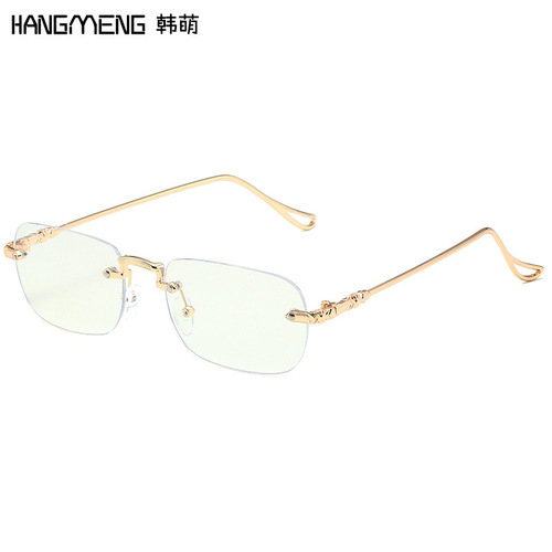 Xiaohongshu recommends the glasses Internet celebrity Wang Yibo and Yang Yang’s same style rimless square men’s glasses can be matched with myopia trend