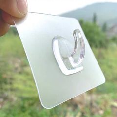 Tissue hook bathroom strong sticky hook stainless steel traceless hook transparent hook nail-free storage magic crystal sticky hook