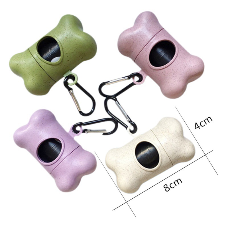 Suministros para mascotas paja de trigo degradable perro higiénico hueso distribuidor limpieza para mascotas bolsa de basura para mascotas