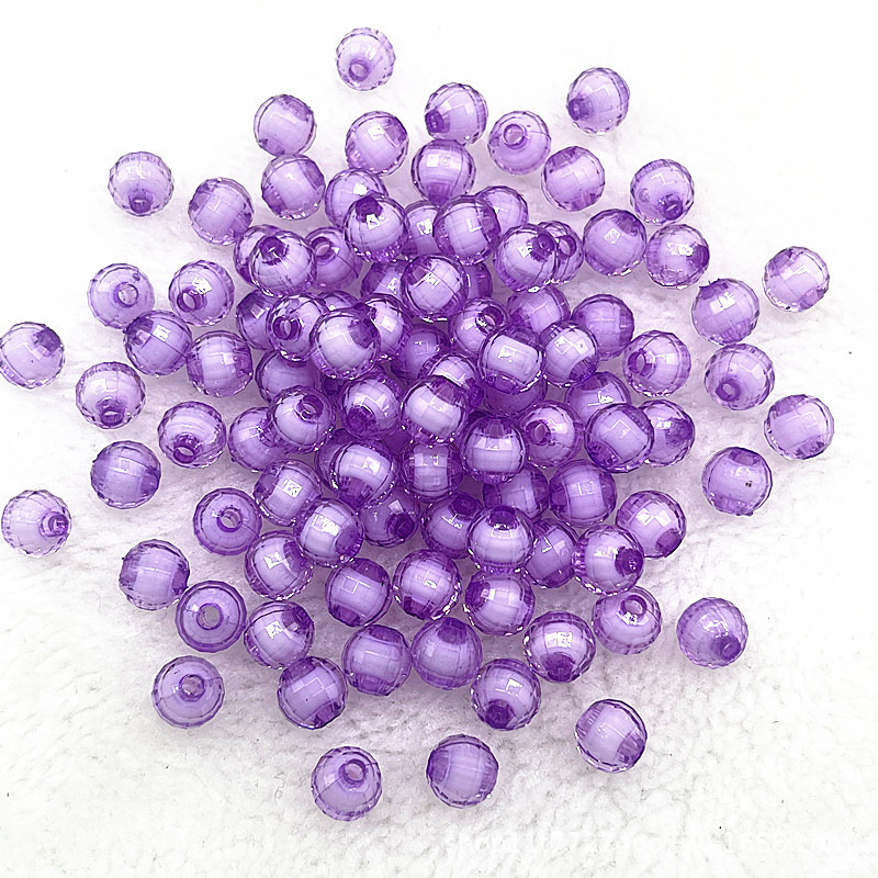 50 pcs/paquete 8mm material de cuentas de bricolaje hecho a mano para niños 96 lados superficie de corte acrílico cuentas de tierra cuentas sueltas