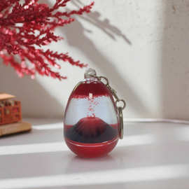 亚克力油水液防摔厂家火山沙漏钥匙扣包包挂件家居摆件可爱卡通挂