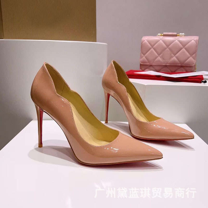 2025夏季新款牛漆皮高跟浅口鞋尖头鞋多色制鞋欧美大码细跟女鞋子|undefined