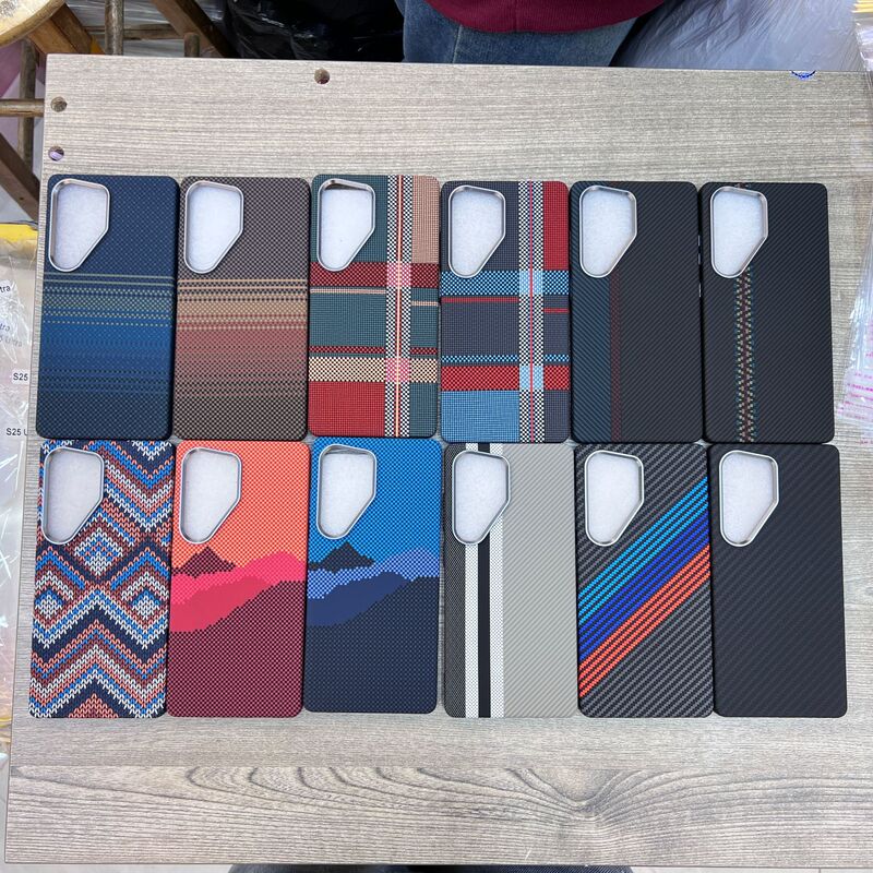 For Samsung s25ultra Phone Case Color Contrast Carbon Fiber Pattern Magnetic Plus Foreign Trade Business Kevlar Drop-resistant