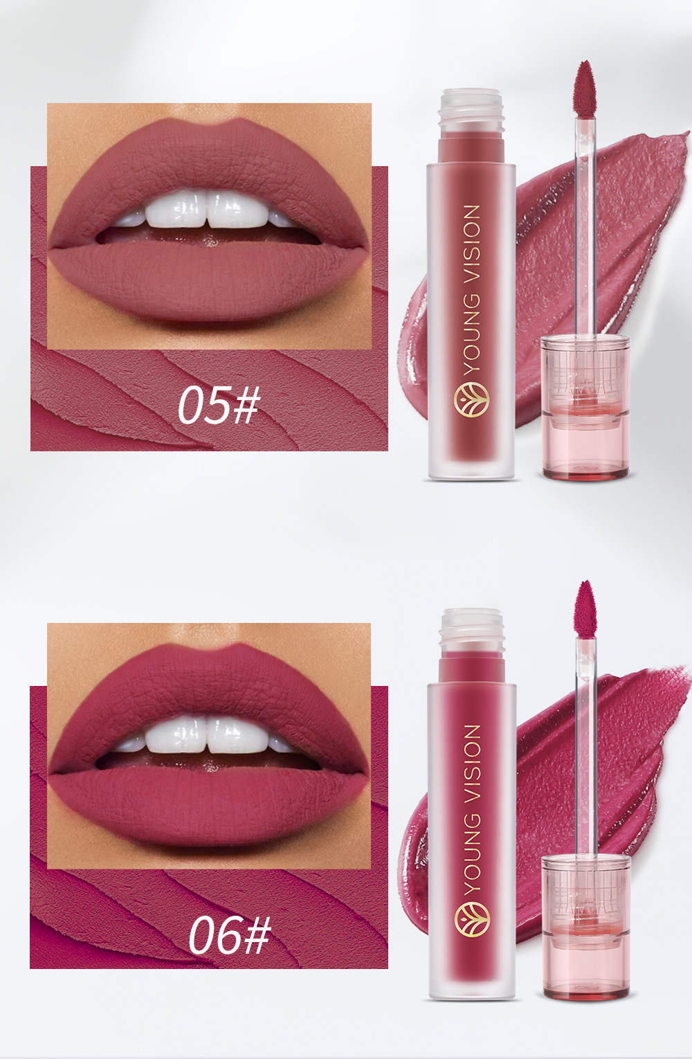 YOUNG VISION Matte lip gloss, velvet, non-stick, 6 colors available, liquid lipstick lip gloss undefined